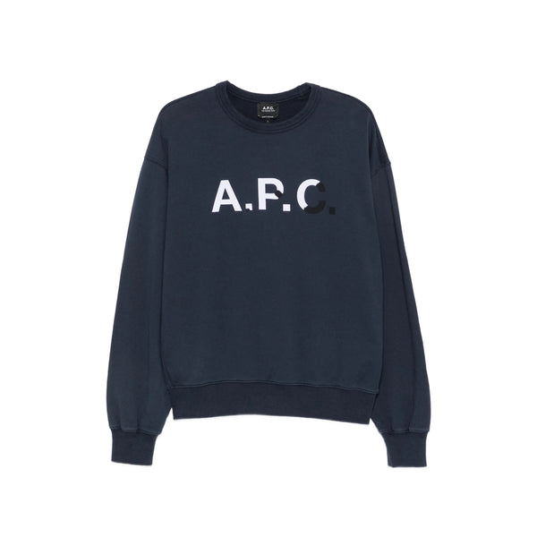 Crew Neck Sweatshirt Blue Cotton Sweatshirts