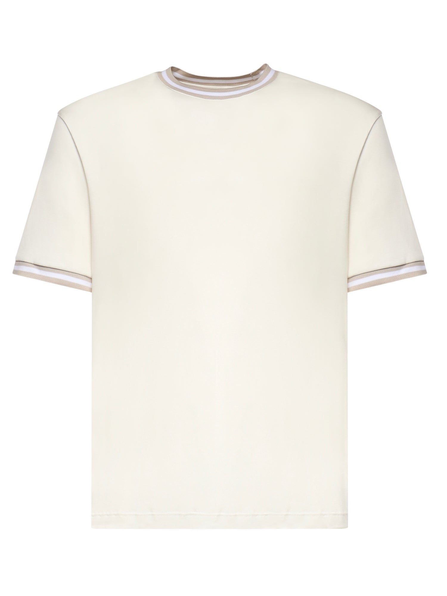 Eleventy T-shirts and Polos White/taupe Cotton