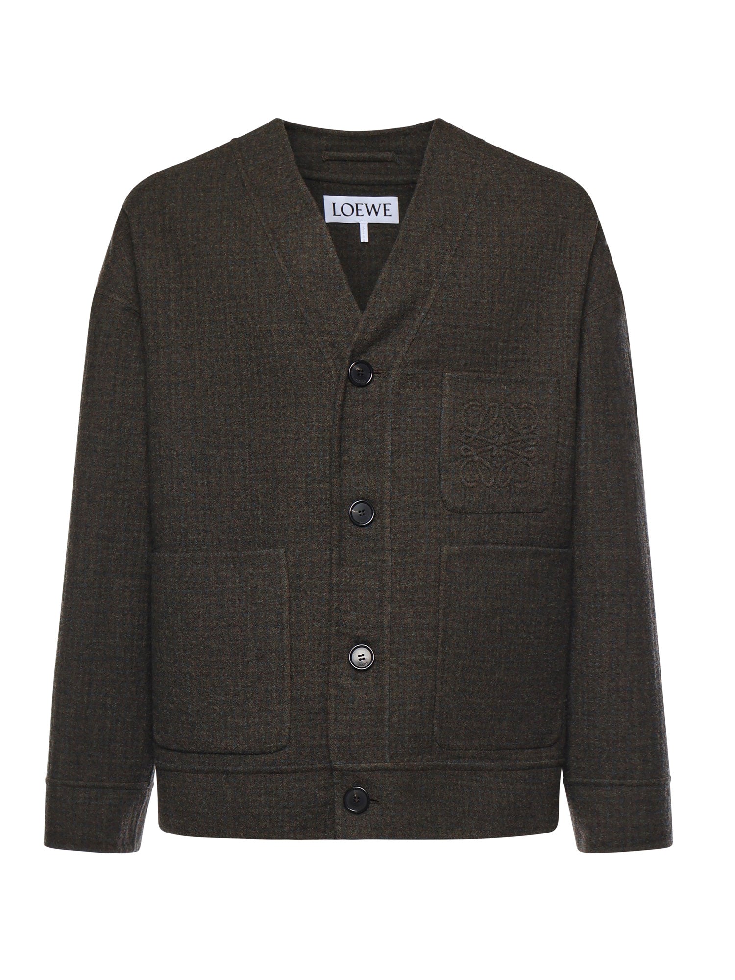 Loewe Sweaters Khaki Brown/blue Wool/silk