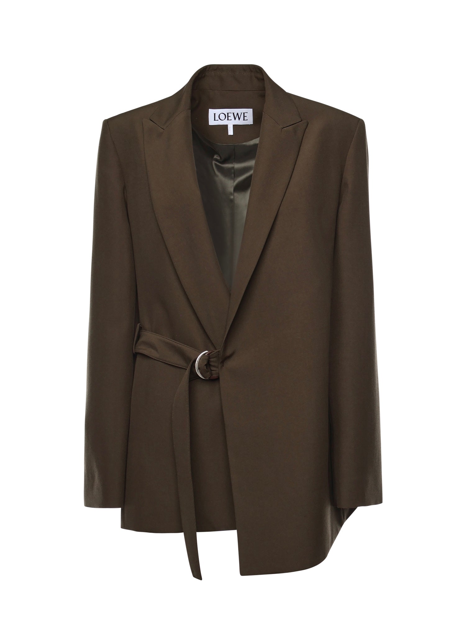 Loewe Jackets Khaki Green Wool