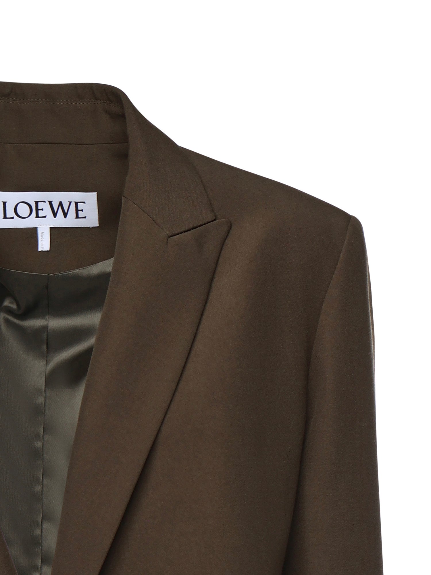 Loewe Jackets Khaki Green Wool