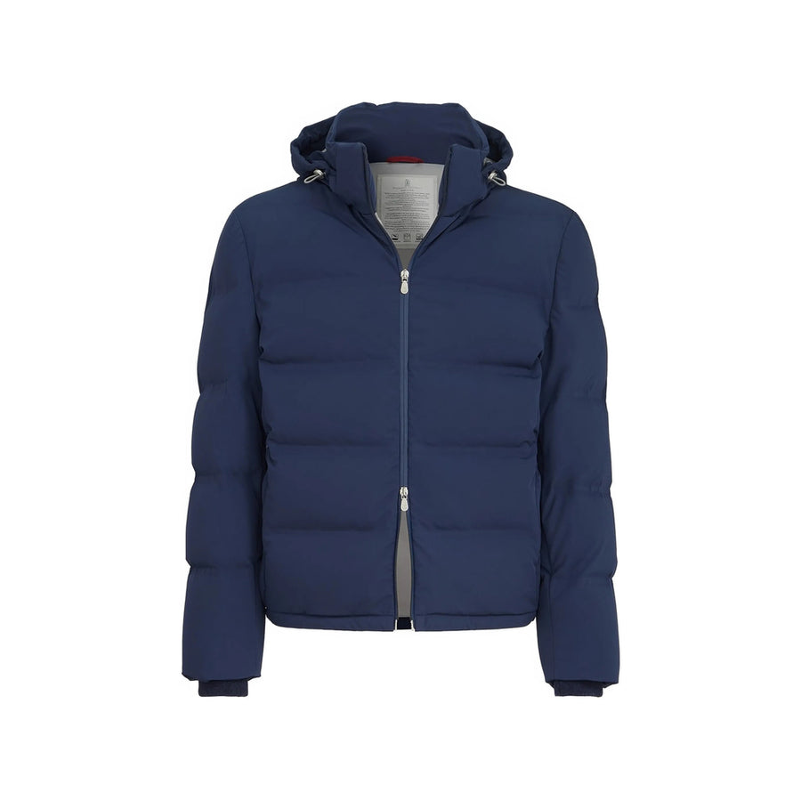 Padded Hooded Jacket Blue Outer: Nylon & Down