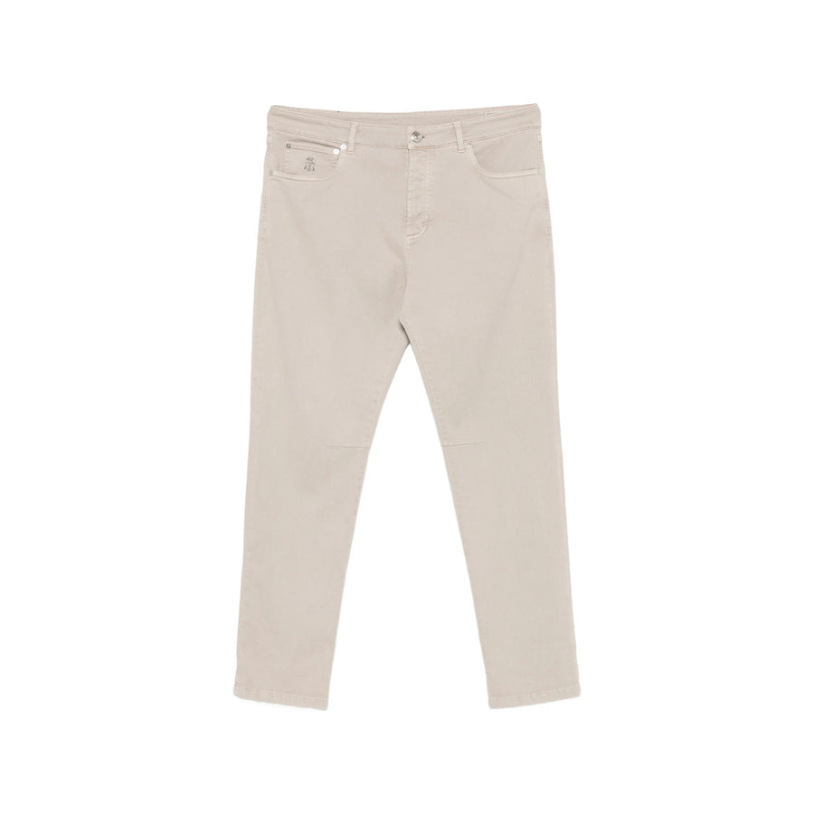 Straight-Leg Denim Jeans Neutrals Cotton Regular &