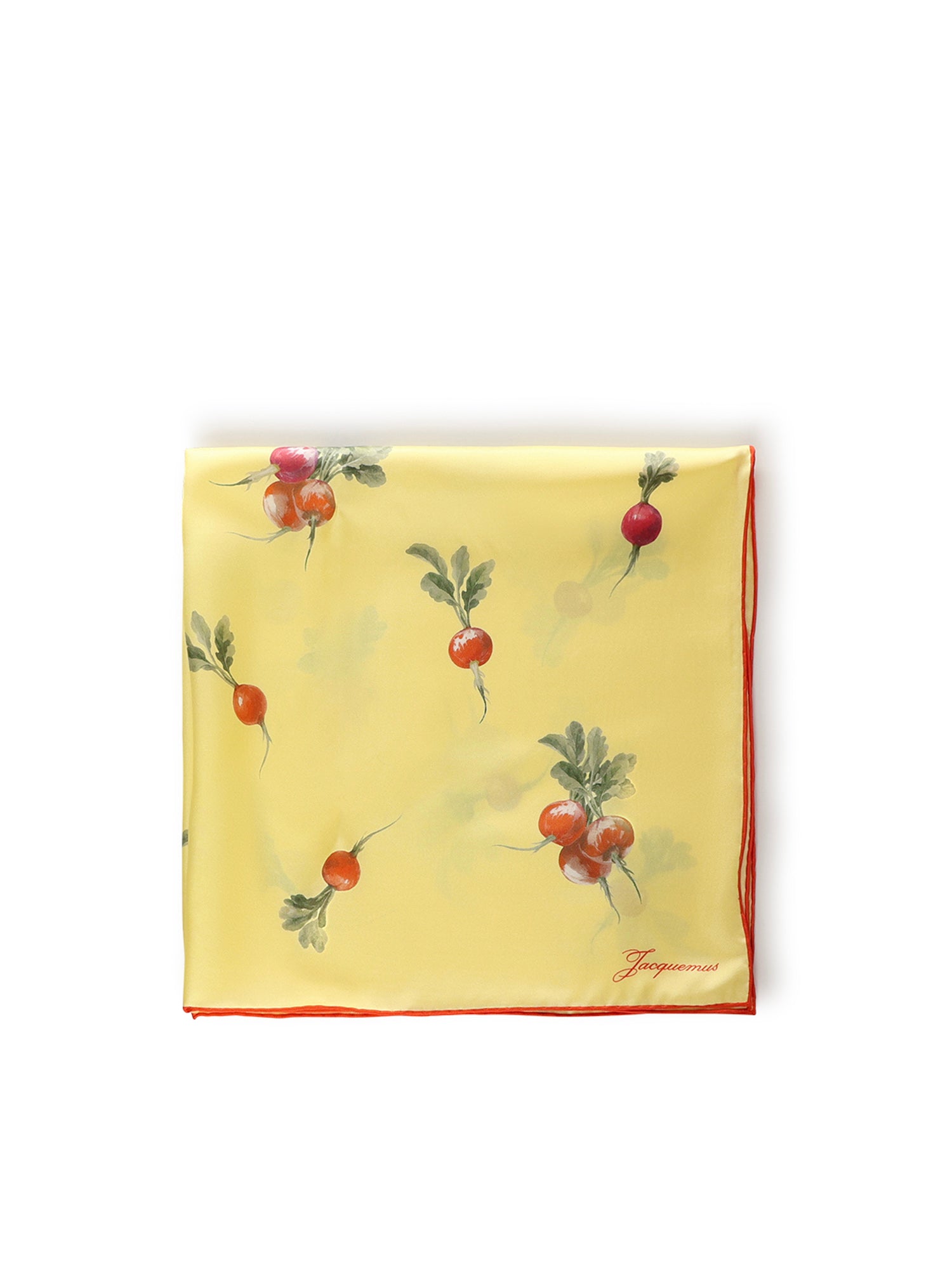 JACQUEMUS Scarfs Print Radish Yellow Silk