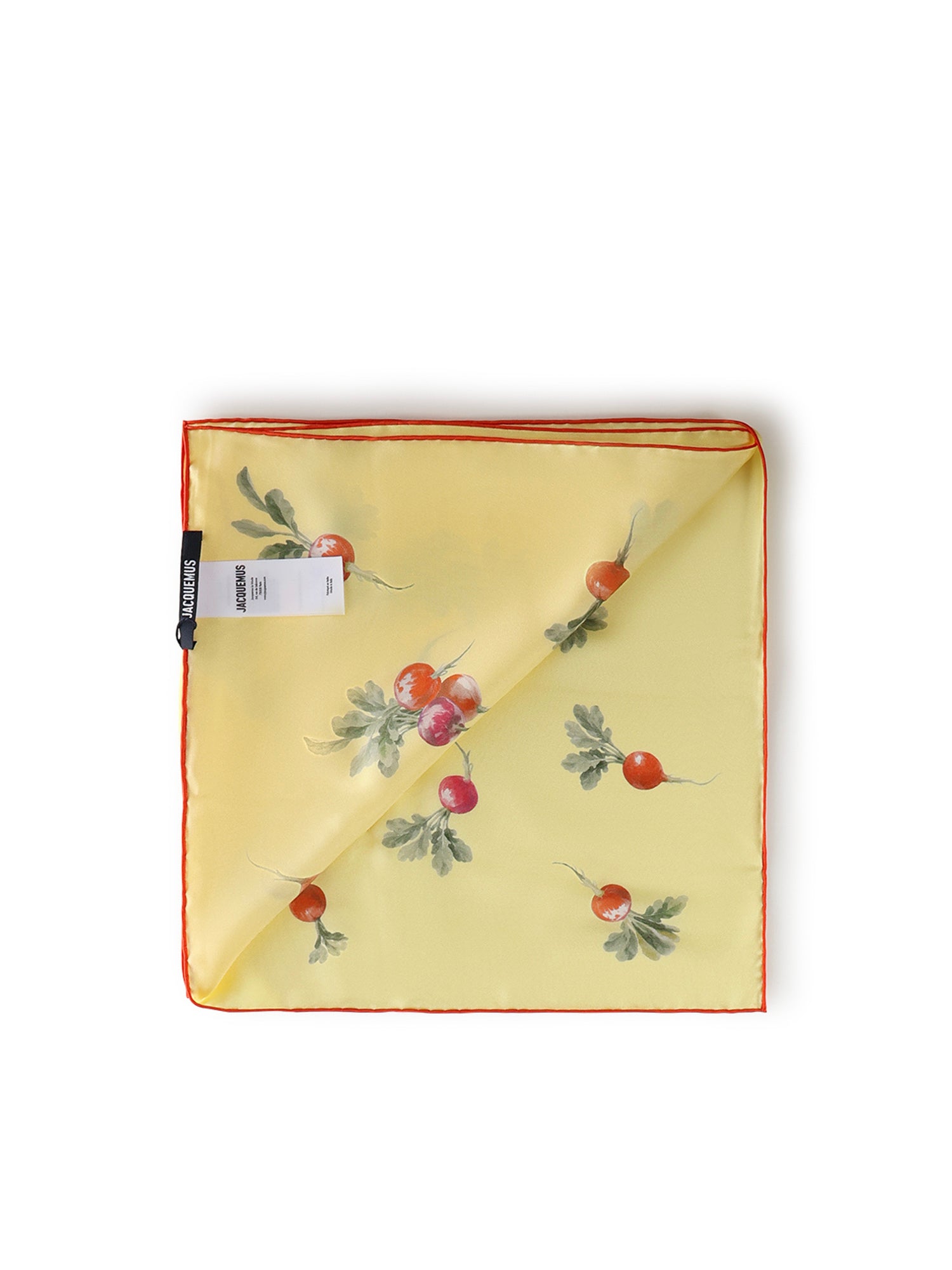 JACQUEMUS Scarfs Print Radish Yellow Silk