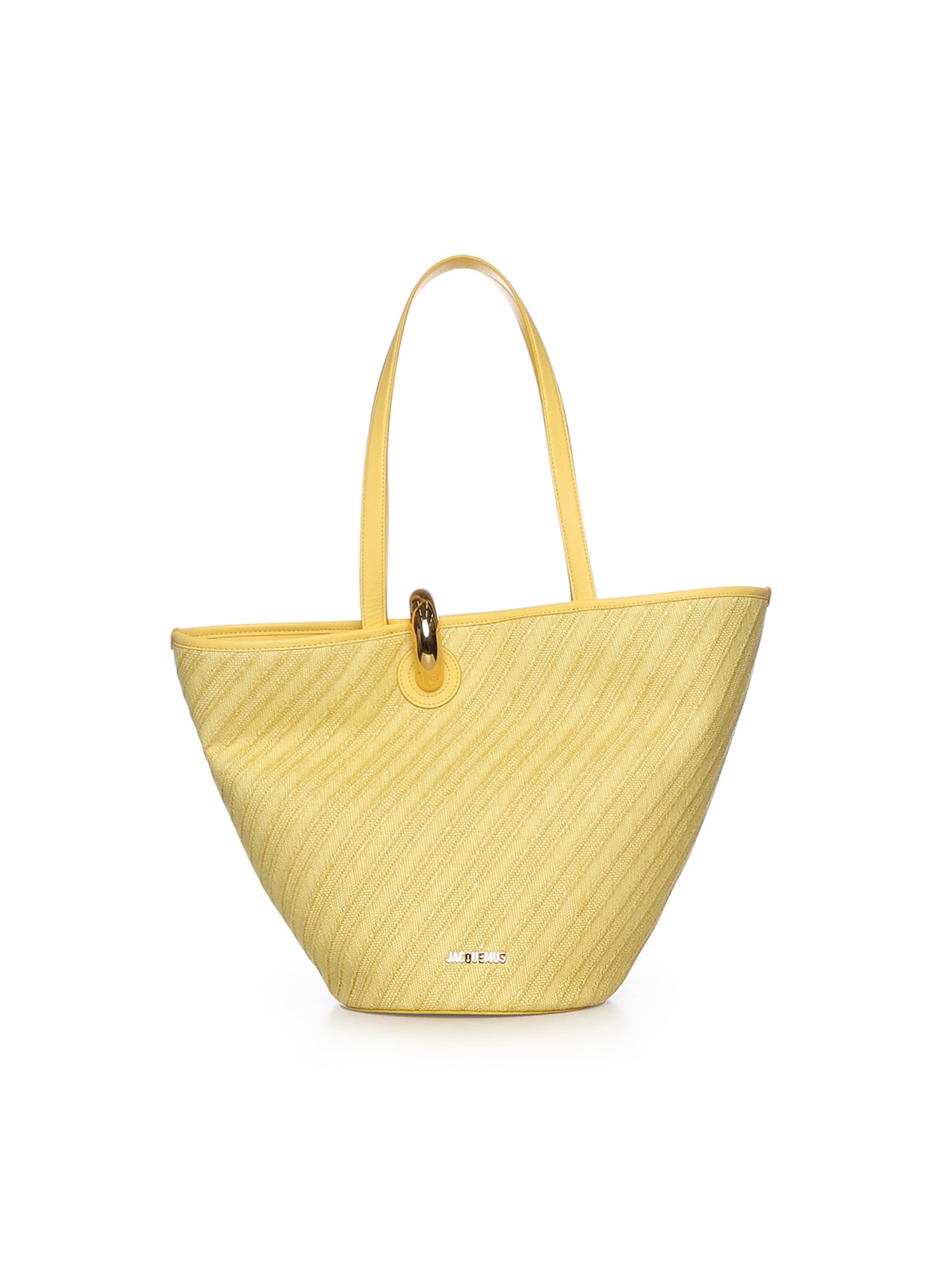 JACQUEMUS Bags Light Yellow Cotton/cowskin