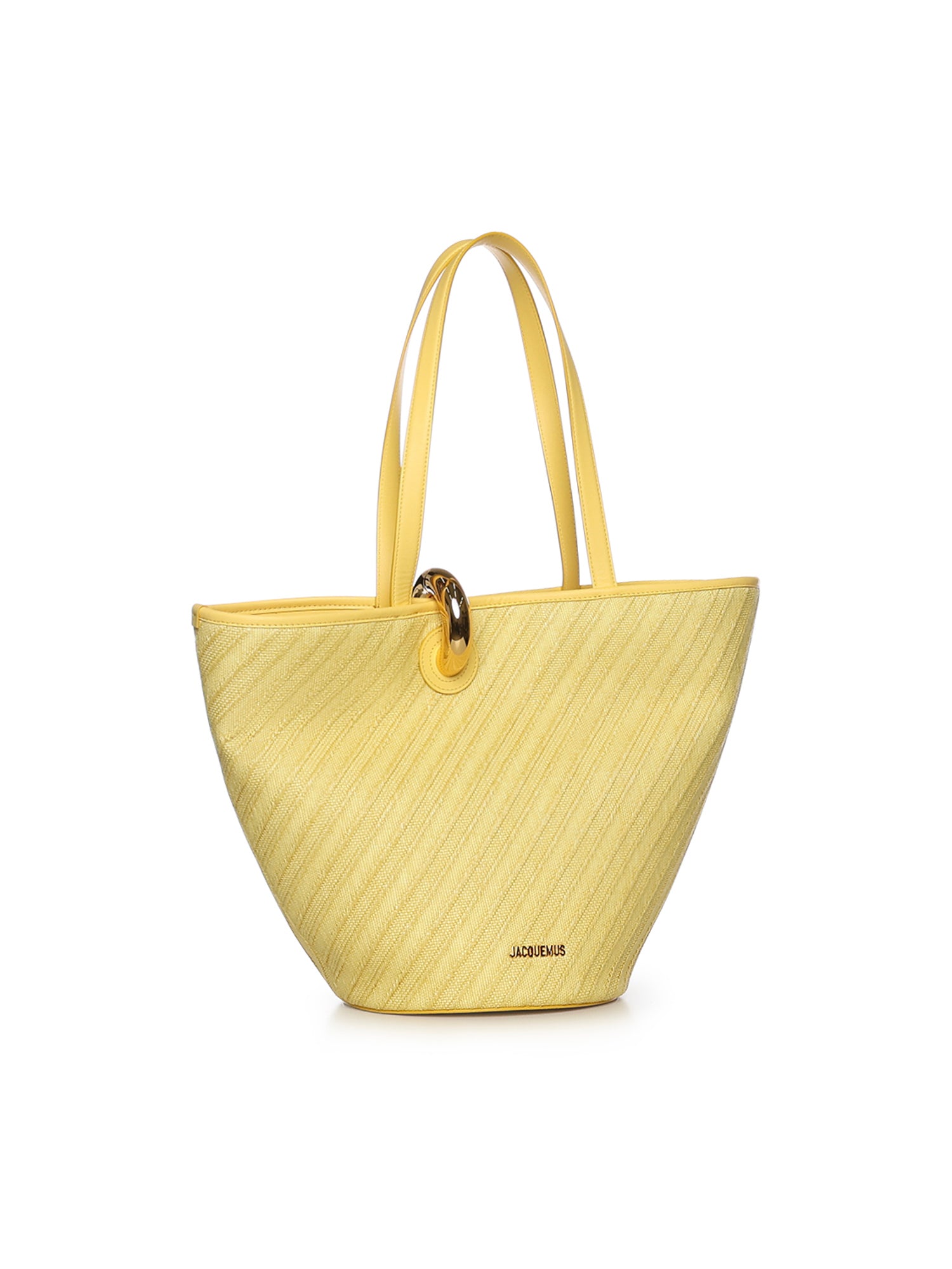 JACQUEMUS Bags Light Yellow Cotton/cowskin