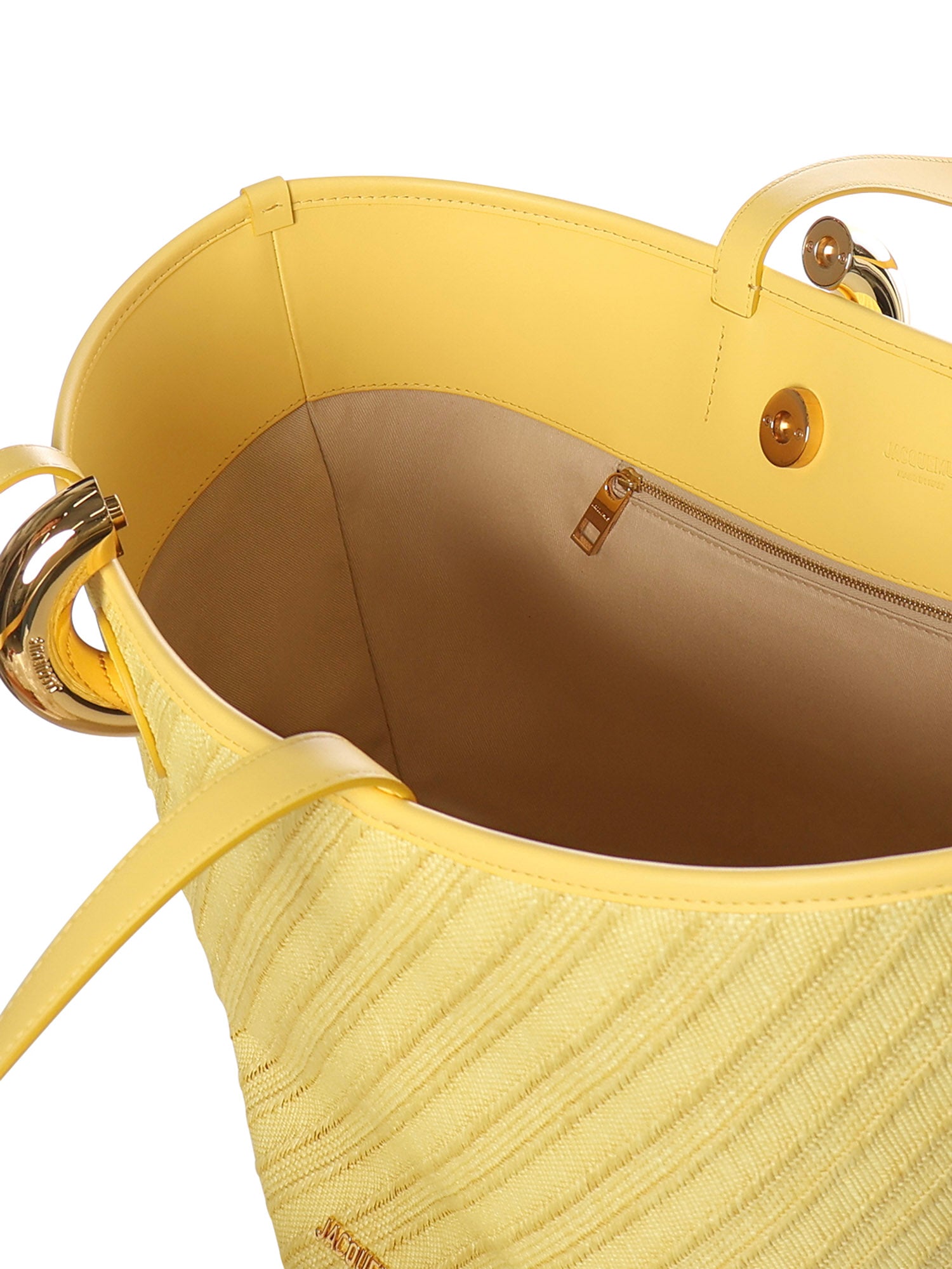 JACQUEMUS Bags Light Yellow Cotton/cowskin