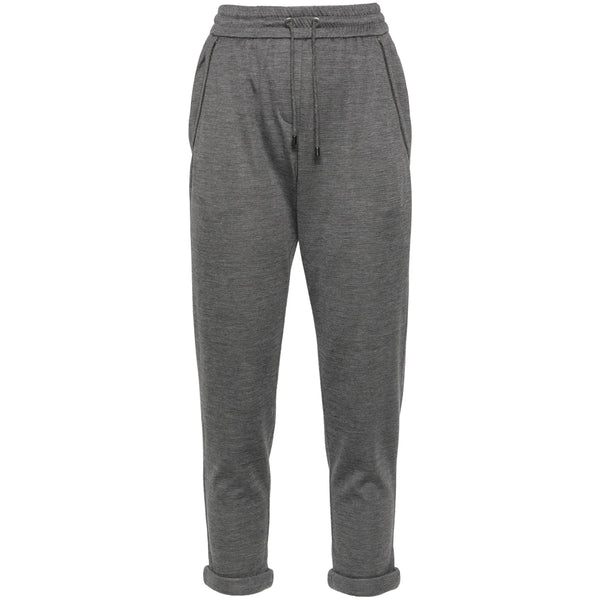 Track Pants Cotton-Silk Grey Outer: Cotton