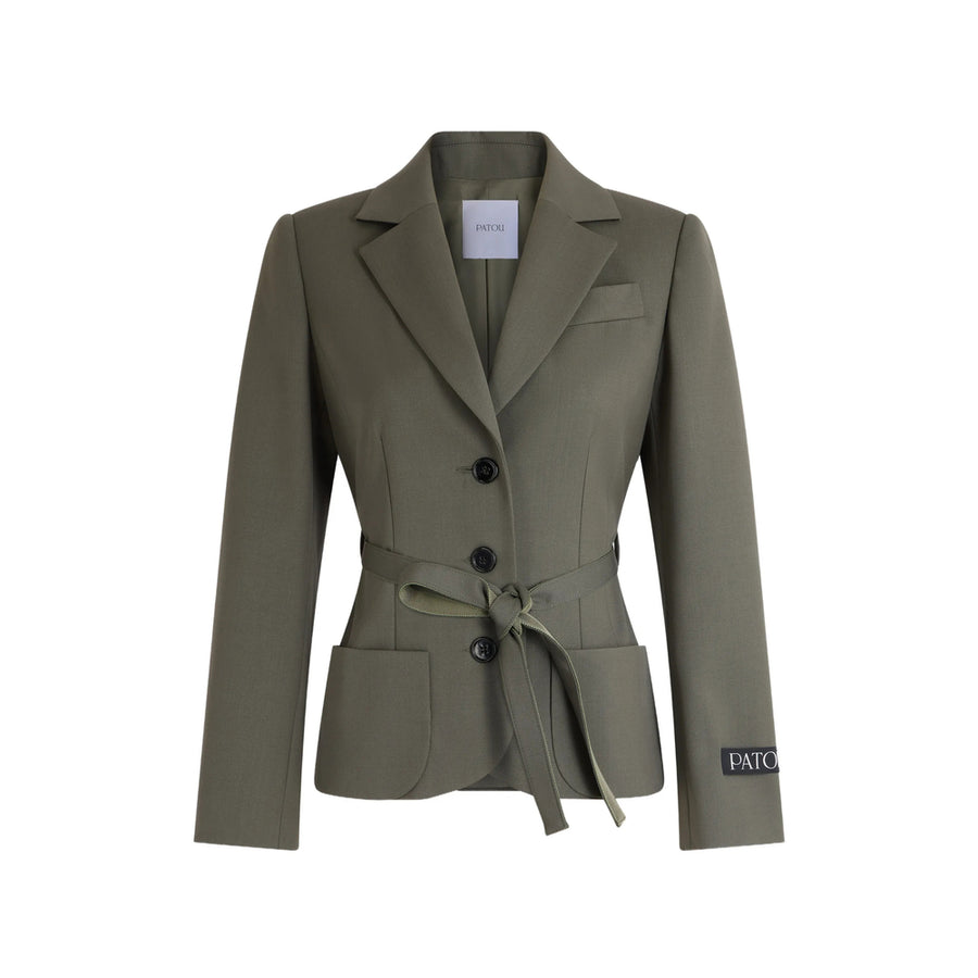 Blazer Jacket Olive Green Virgin Wool