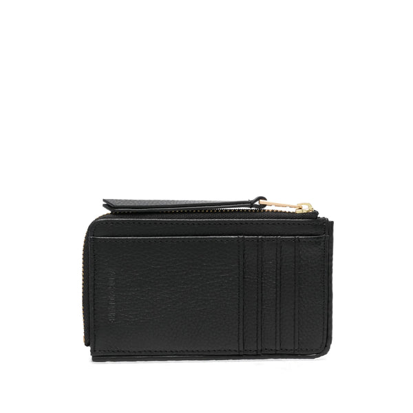 Leather Zip-Around Wallet Black & Purses