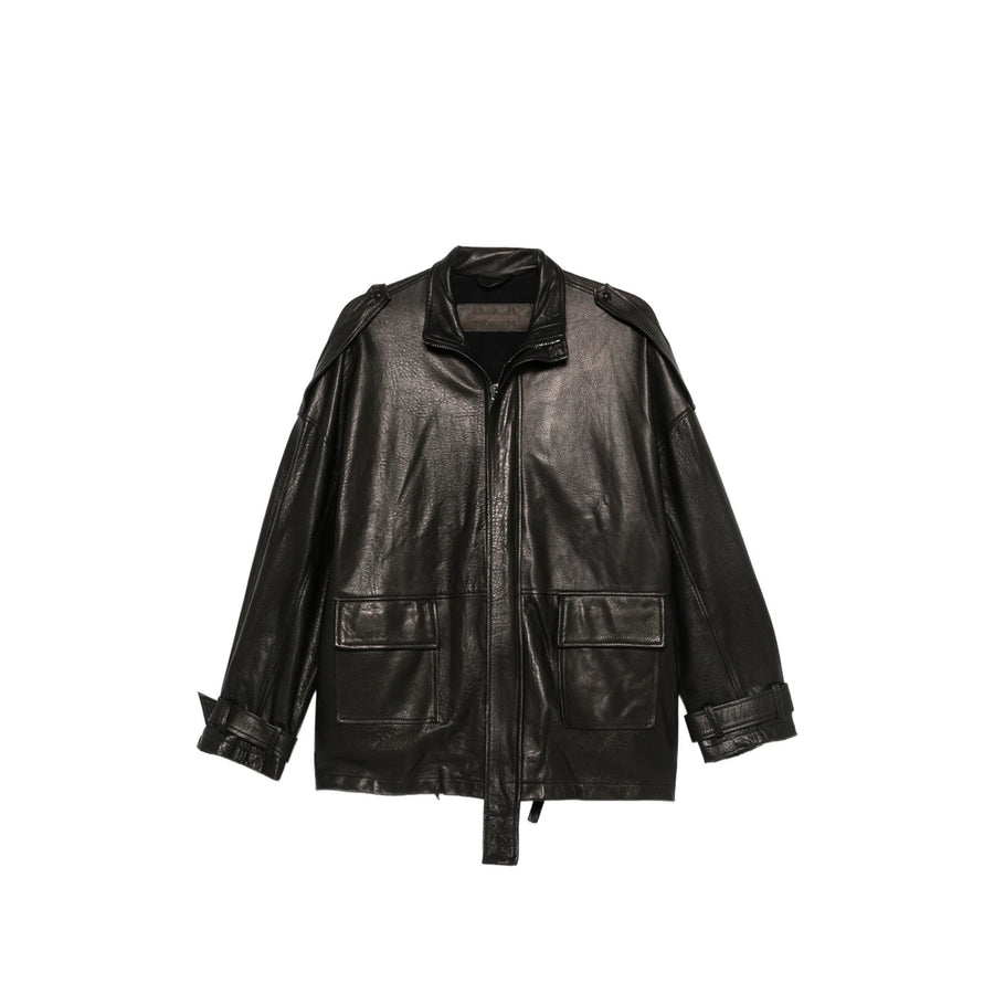 Calf Leather Jacket Black