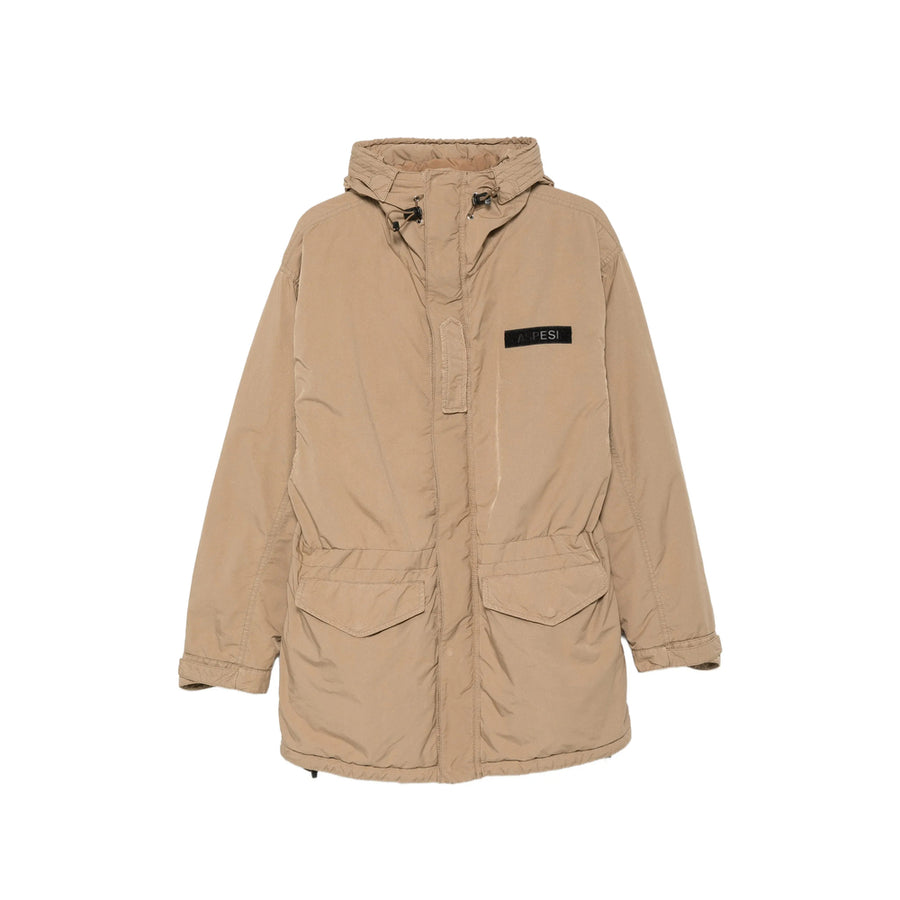 Hooded Jacket Beige Neutrals Polyester