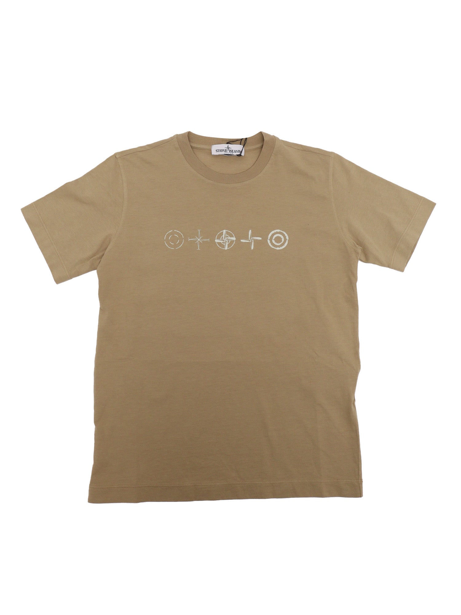 T-SHIRT Beige Cotton Rib Short Sleeves