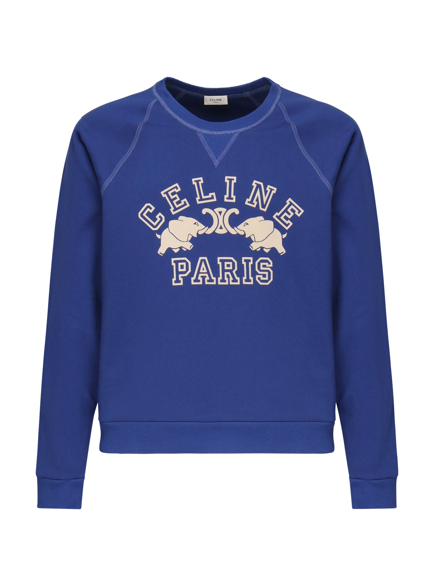Céline Sweaters Blue Flag/dirty White Cotton