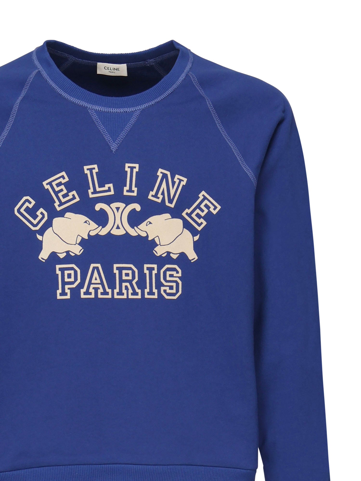 Céline Sweaters Blue Flag/dirty White Cotton