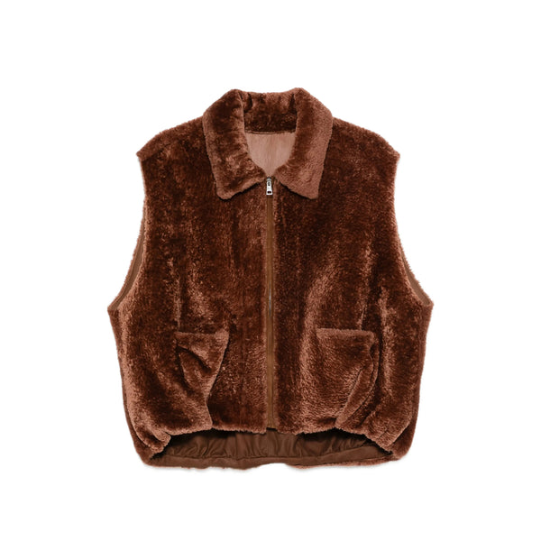 Fur Gilet Brown Waistcoats & Gilets