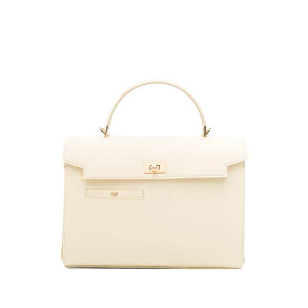 Top-Handle Tote Bag Neutrals Calf Leather