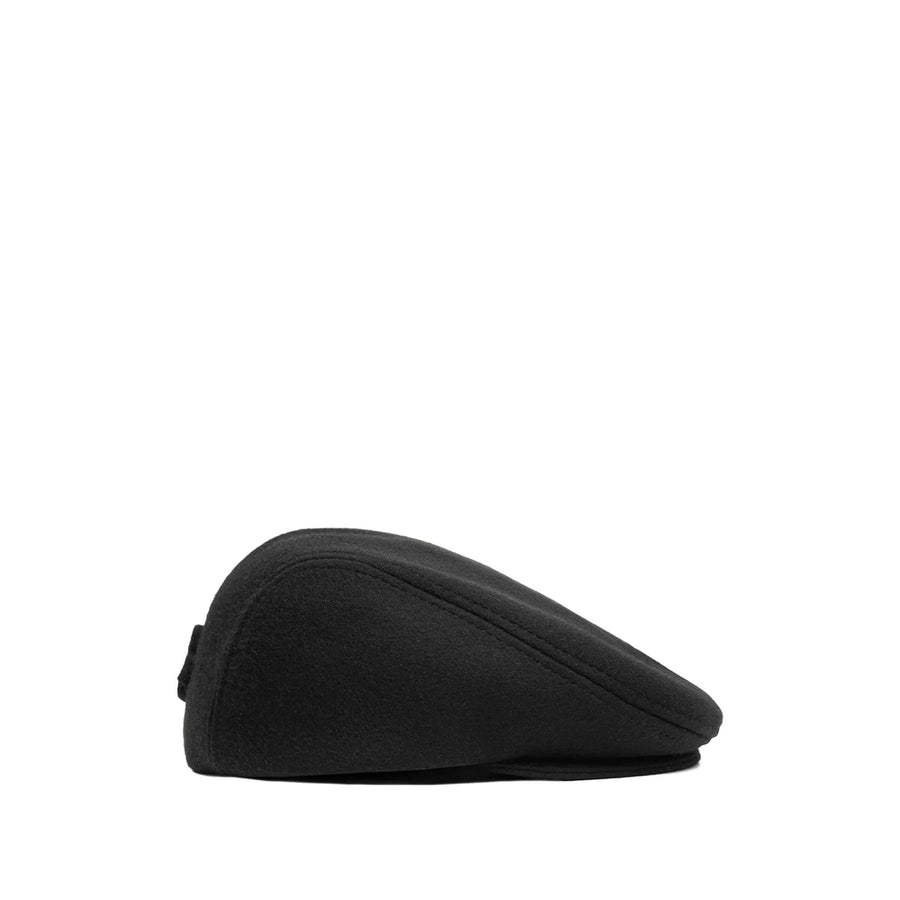 Wool Cap With Monogram, Black Outer: Wool; Lining: Cotton Hat