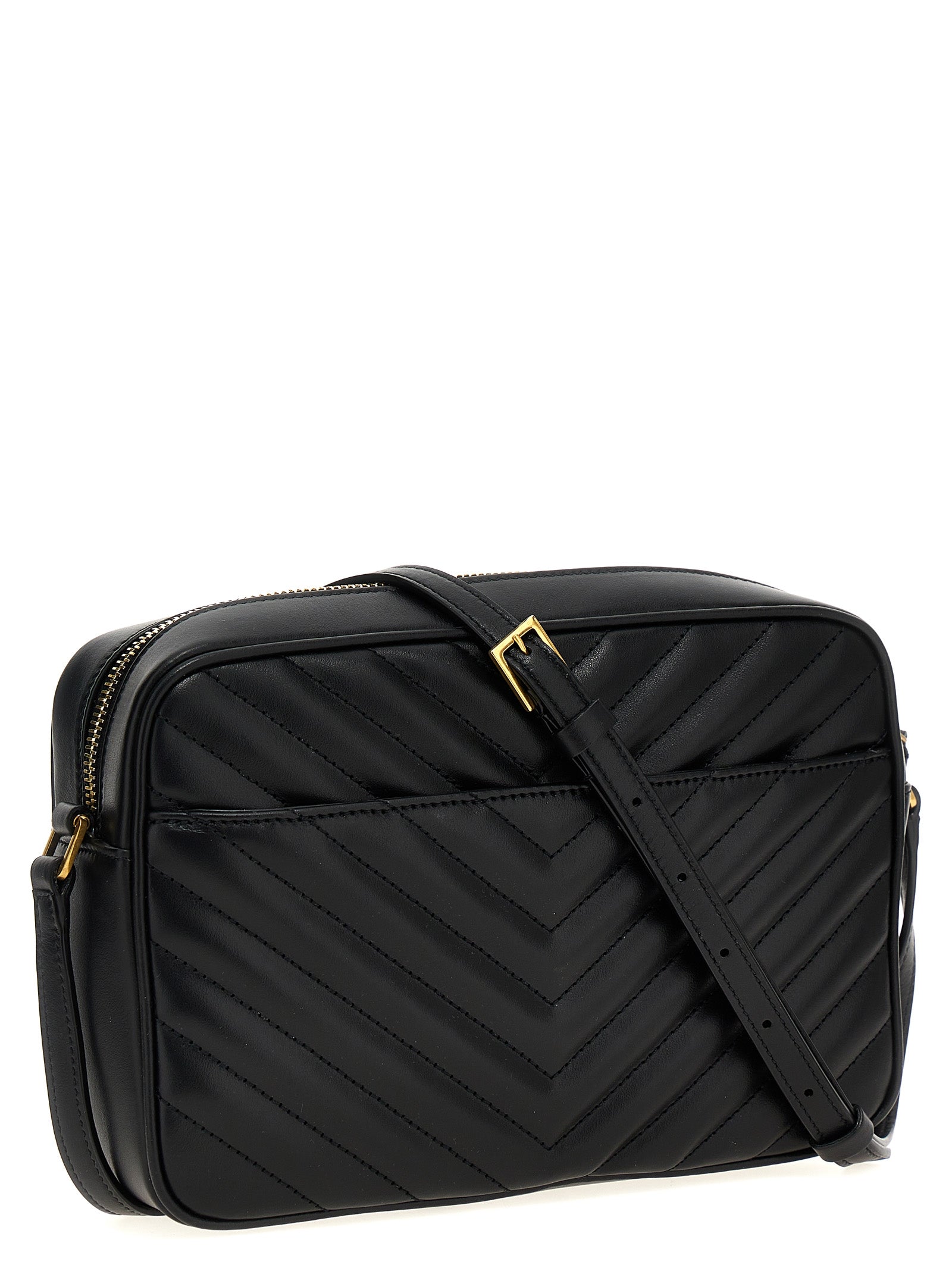 Lou crossbody bag Black Calfskin Leather (bos Taurus)