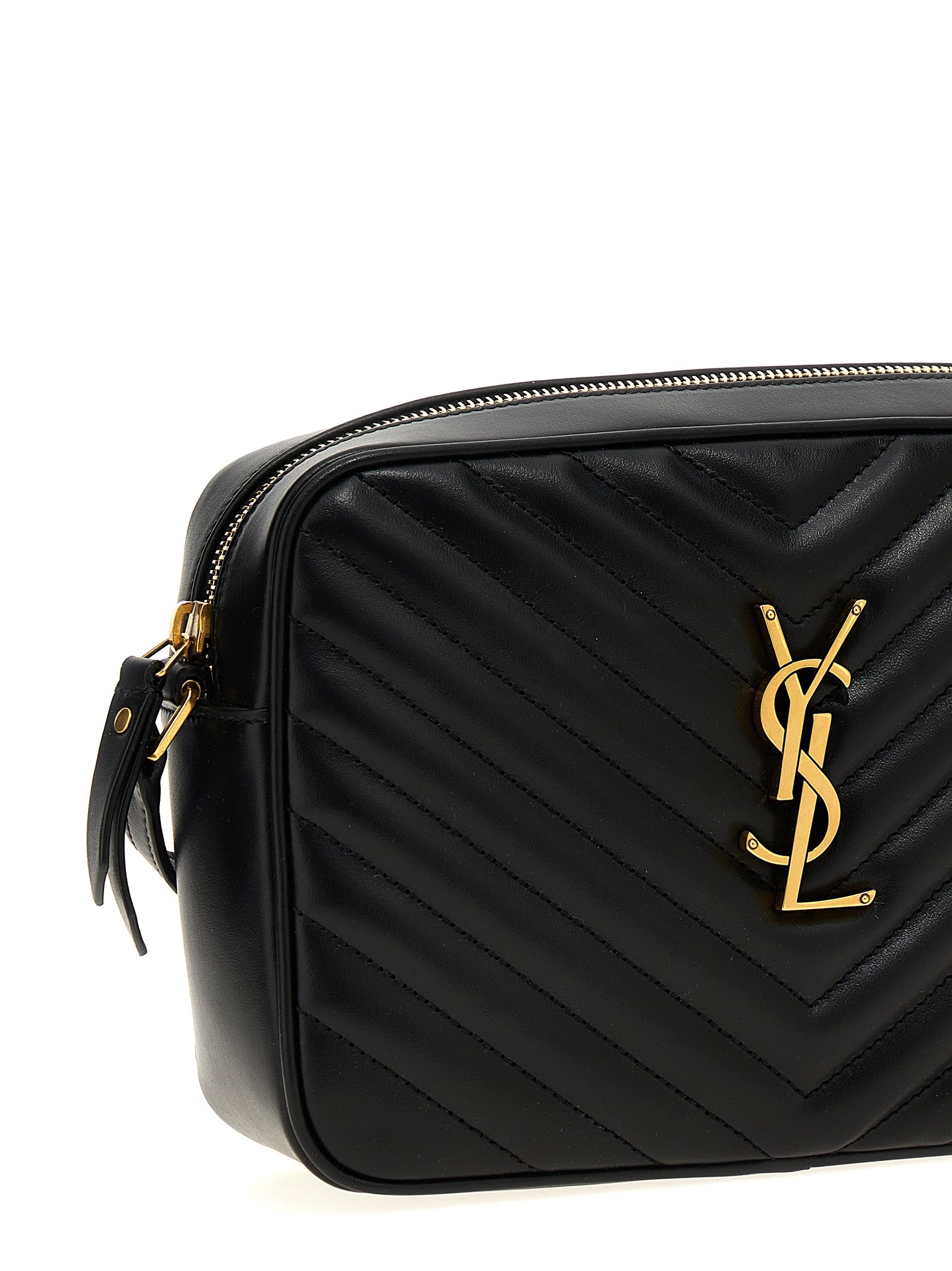 Lou crossbody bag Black Calfskin Leather (bos Taurus)