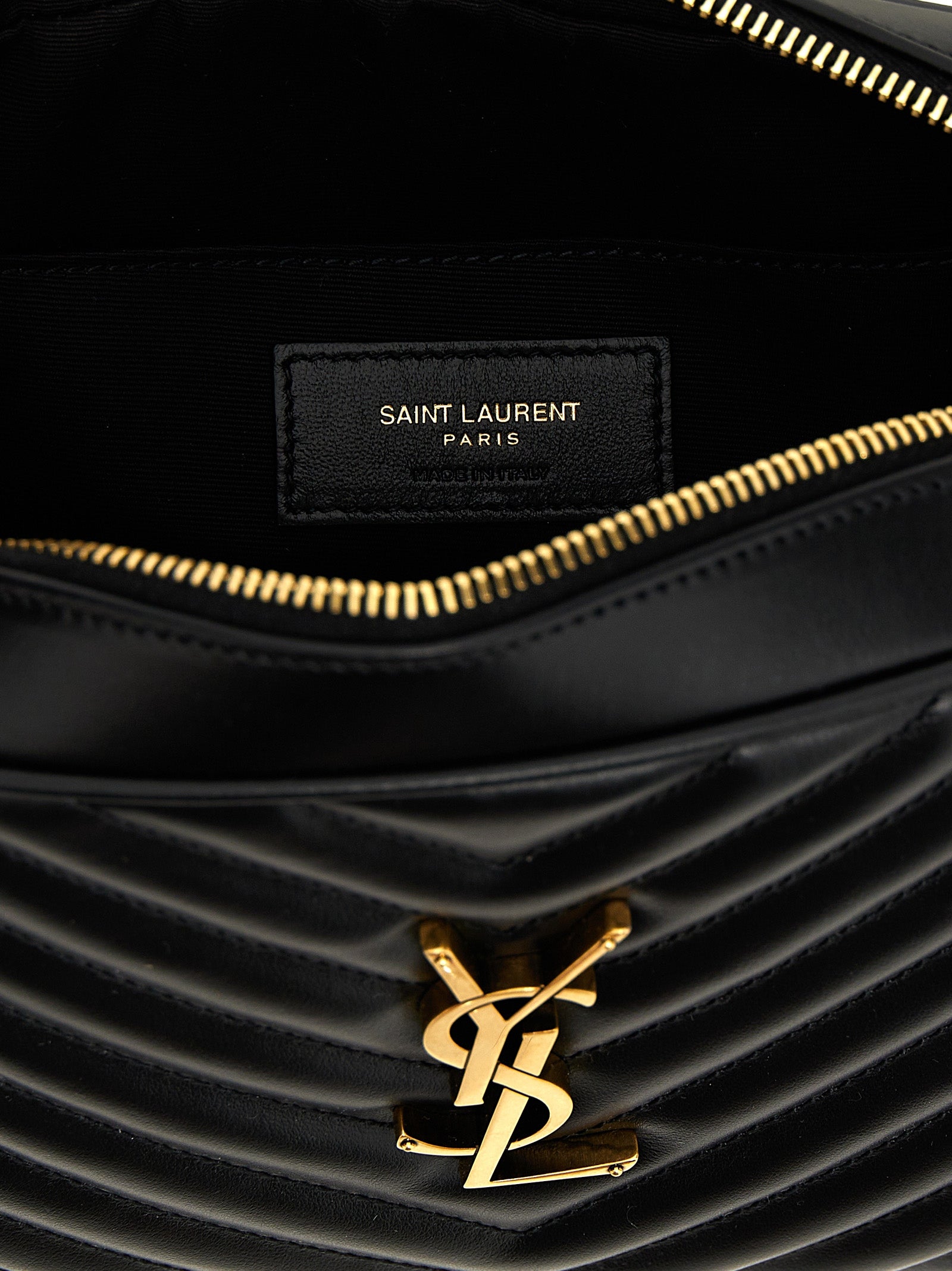 Lou crossbody bag Black Calfskin Leather (bos Taurus)