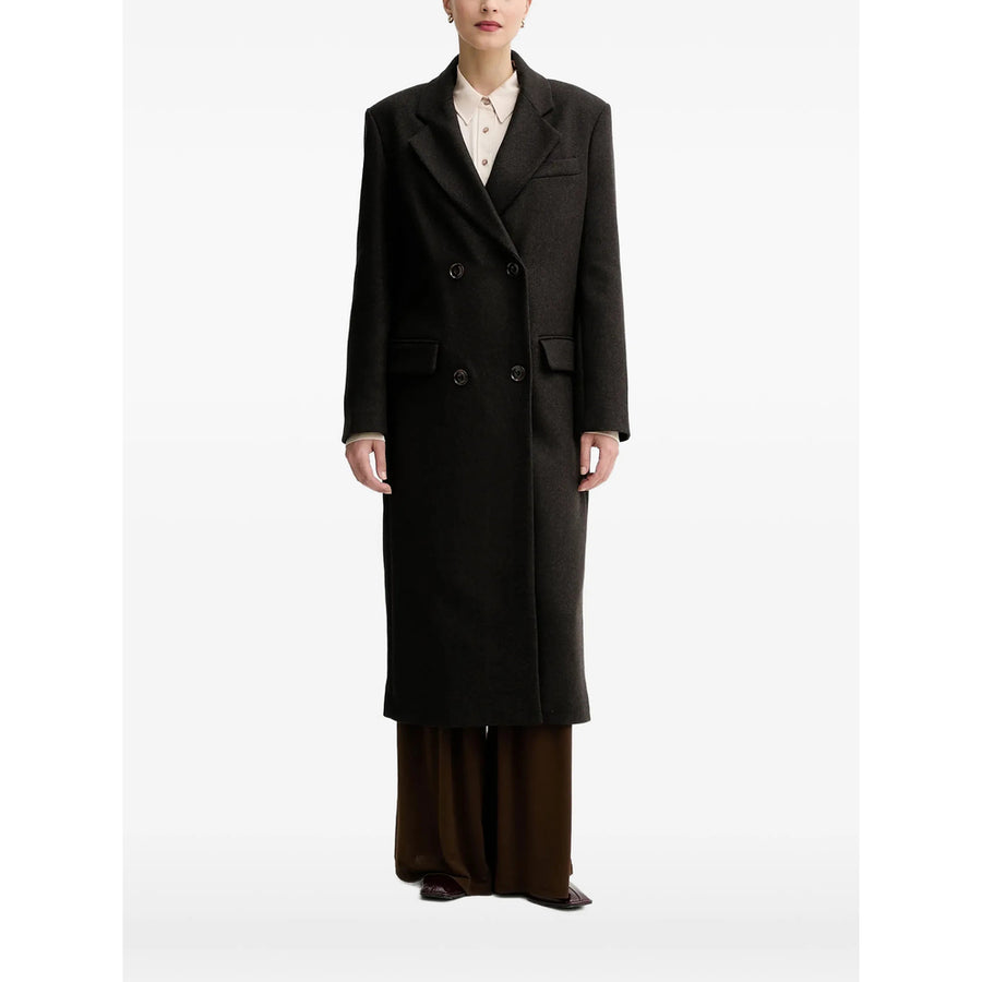 Double-Breasted Nara Coat Brown Wool Recycled Double Breasted & Peacoats