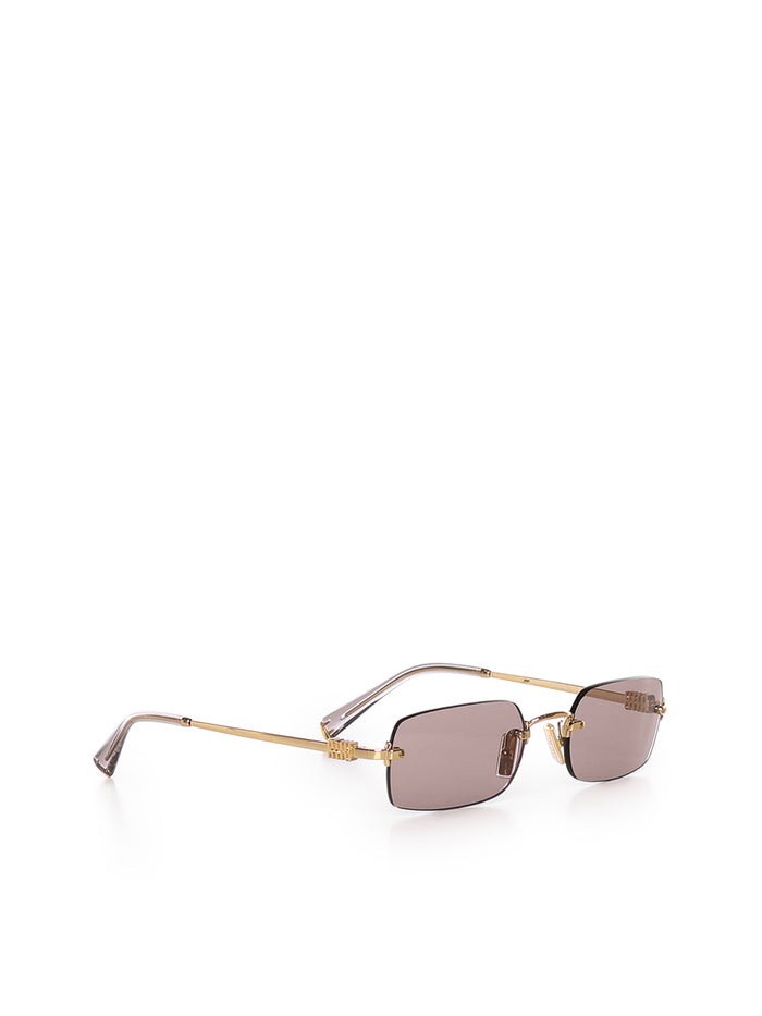 Miu Sunglasses Mauve Lenses Metal