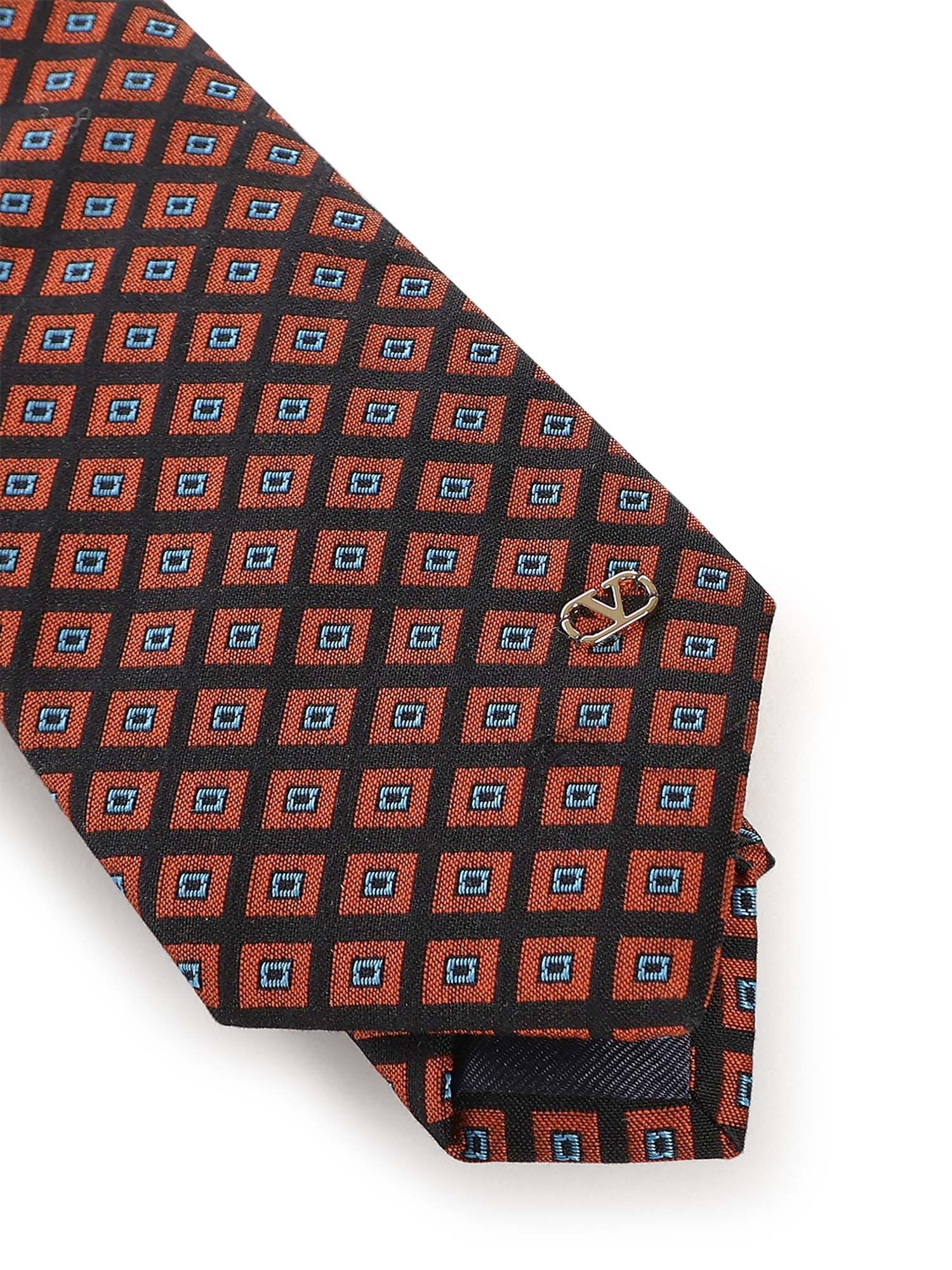 Valentino Garavani Ties Black, Orange, Light Blue, Gol Cotton
