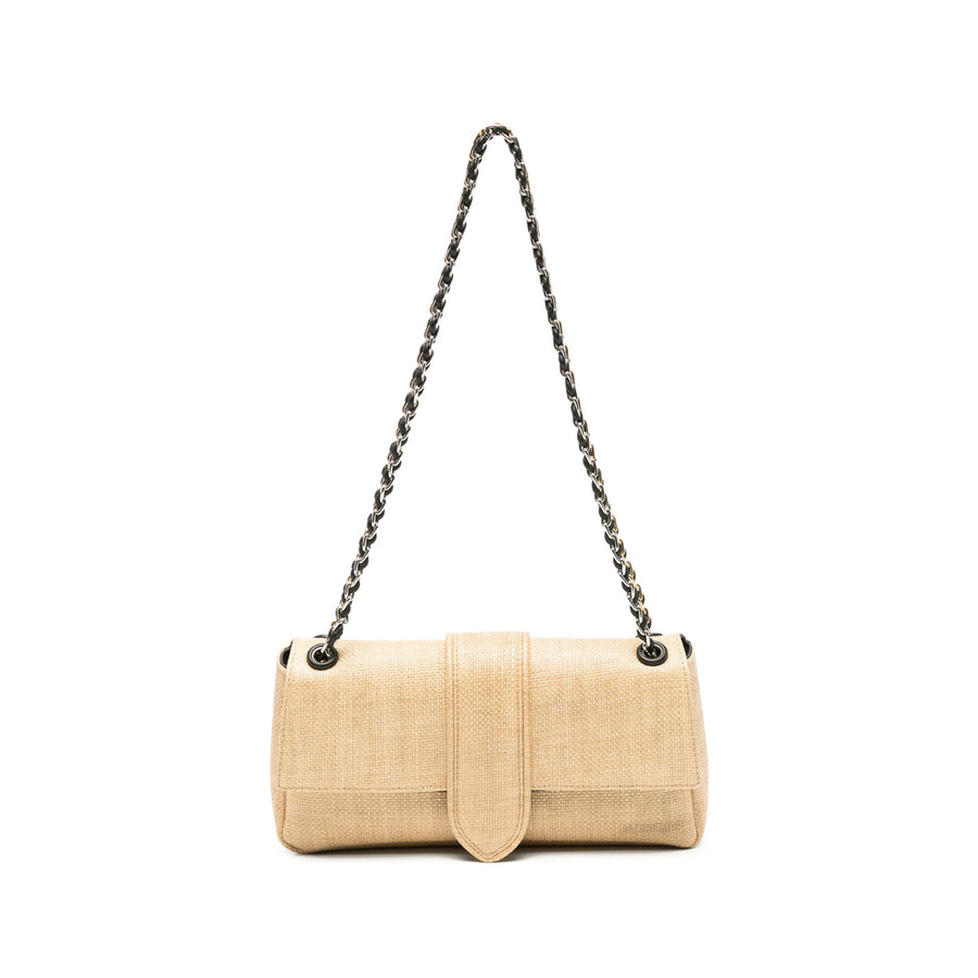 Shoulder Bag, Calf Leather Neutrals Leather; Polyamide Bags