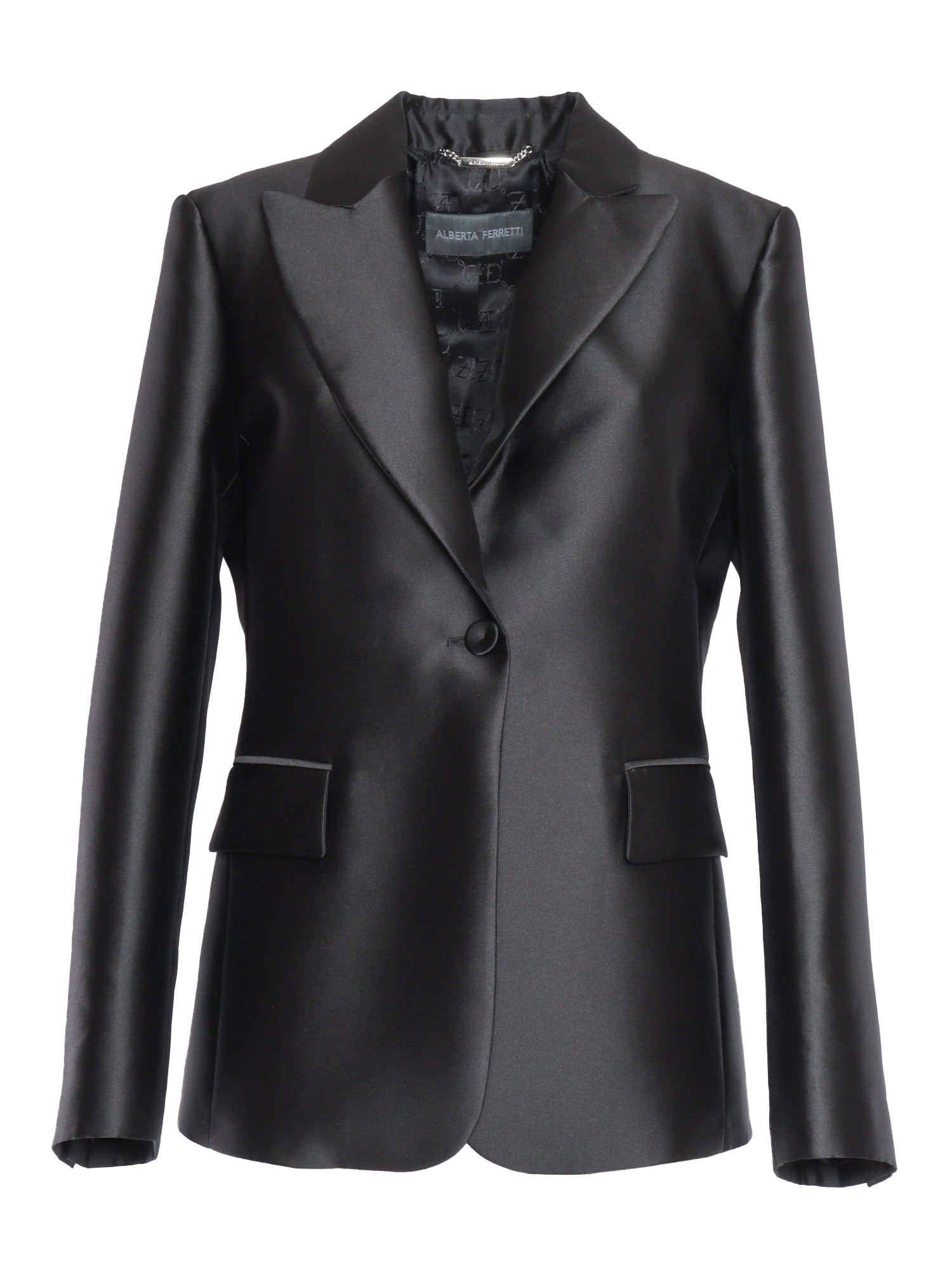 Jacket Black Polyester Silk