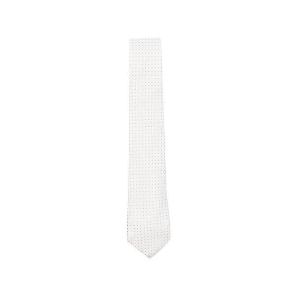 Tie Silk White-Grey White/grey Ties & Bow