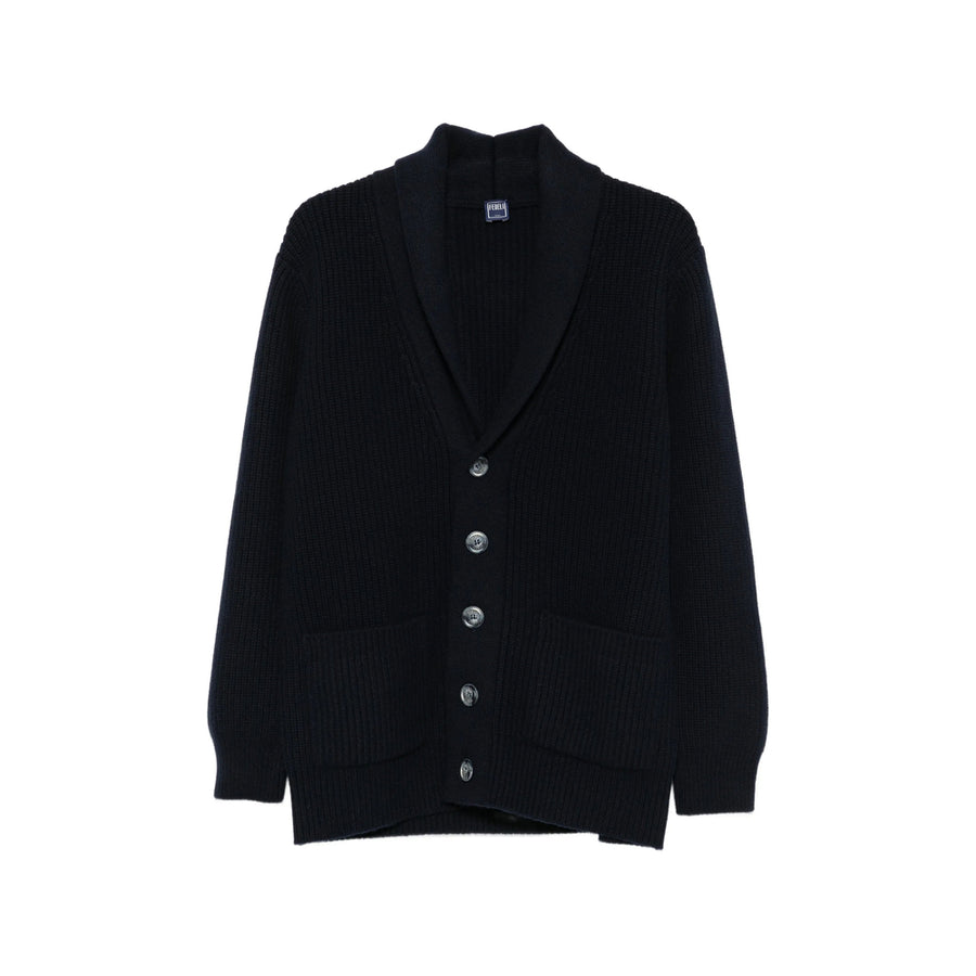 Cardigan Shawl-Collar Blue Cashmere Cardigans