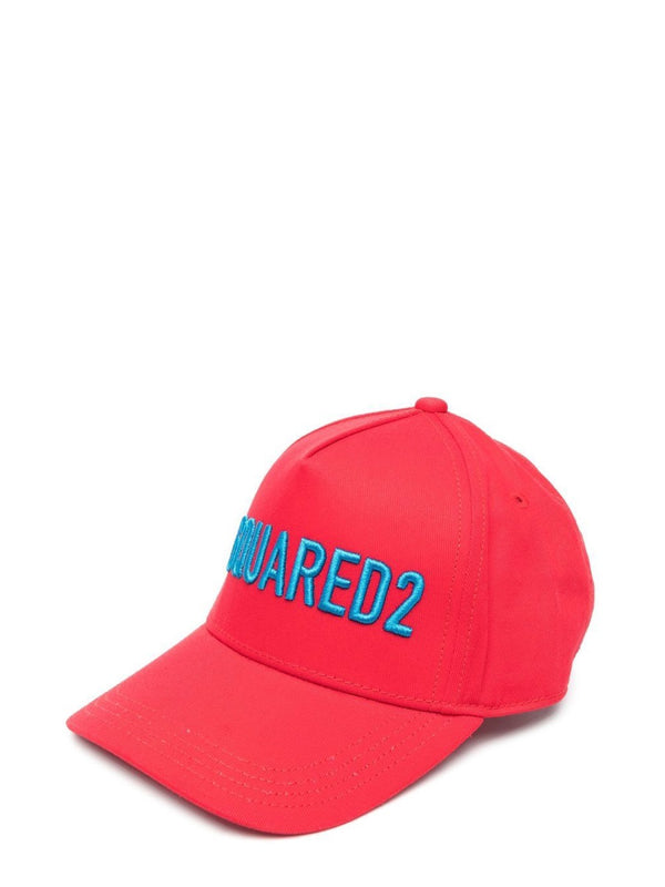 Visor Hat With Embroidered Logo Red Cotton