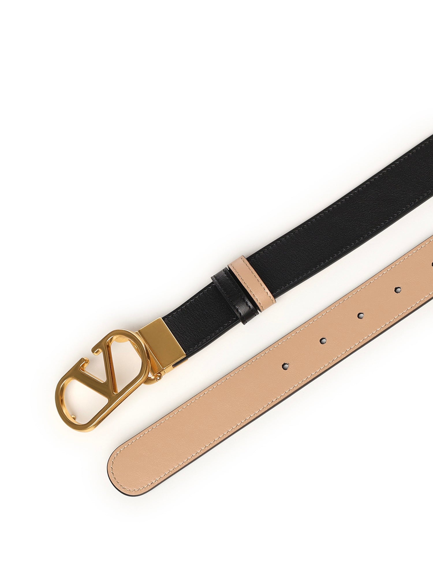 Valentino Garavani Belts Black, Pink Calfskin