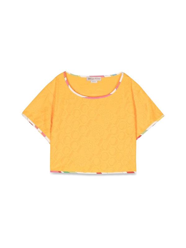 Cropped T-Shirt Yellow Cotton T-shirts