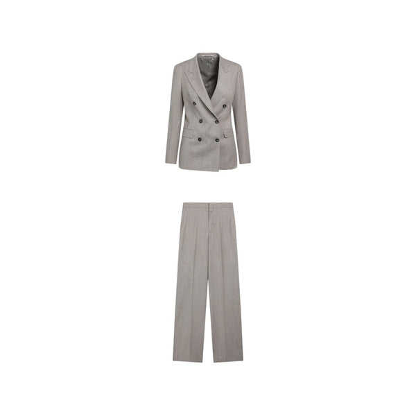 Parigi Dress Grey Virgin Wool And Silk