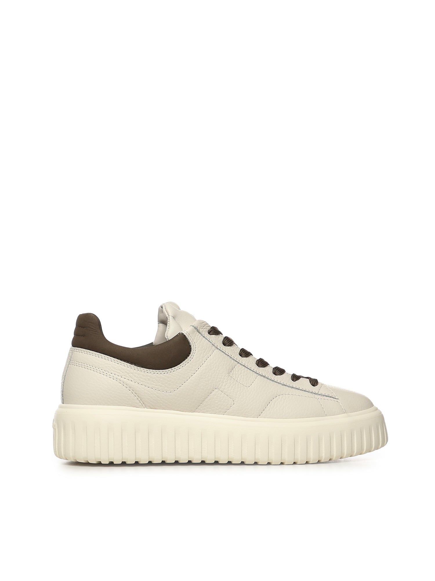 Hogan Sneakers Ivory/brown Nappa Leather