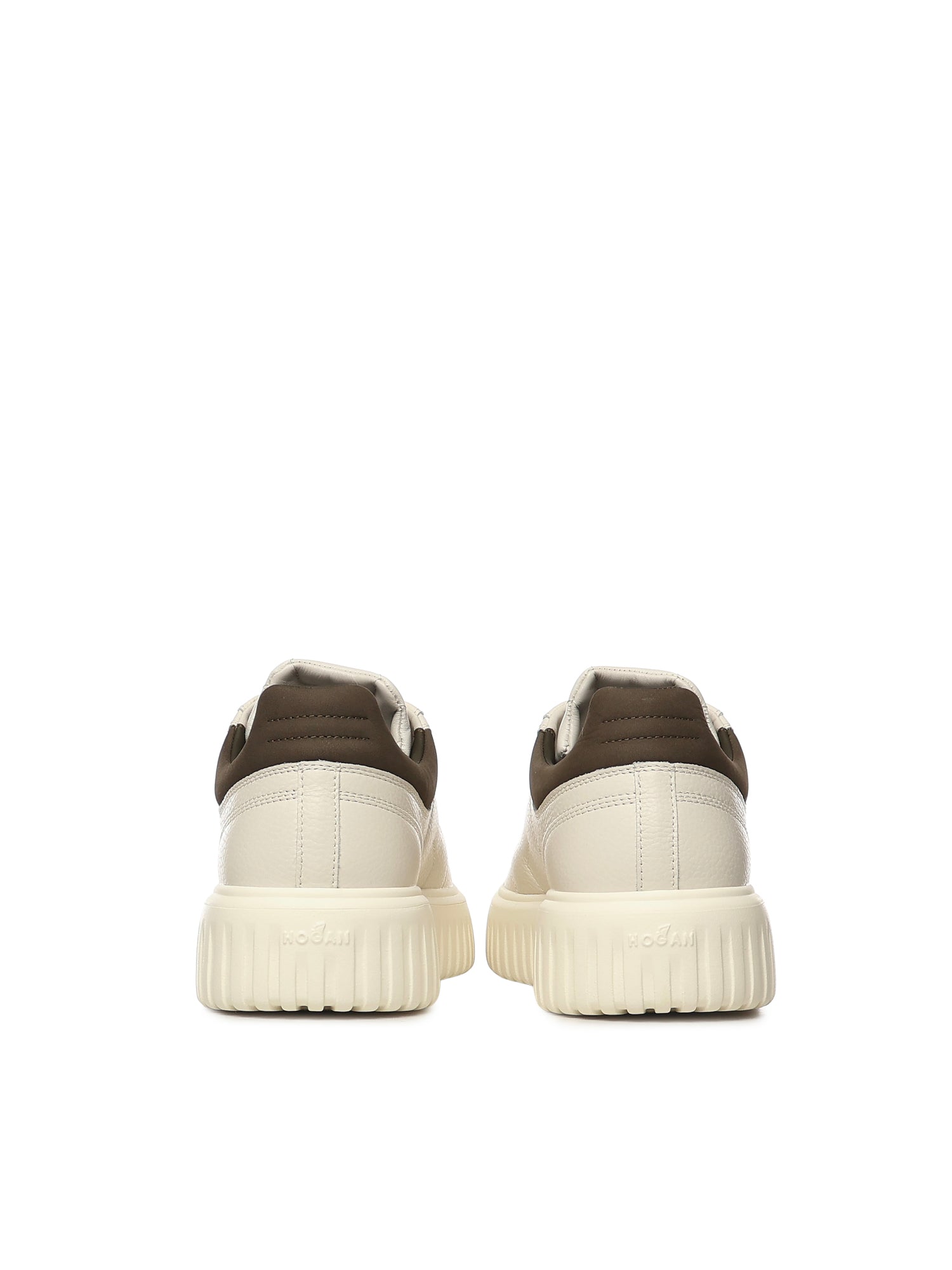 Hogan Sneakers Ivory/brown Nappa Leather