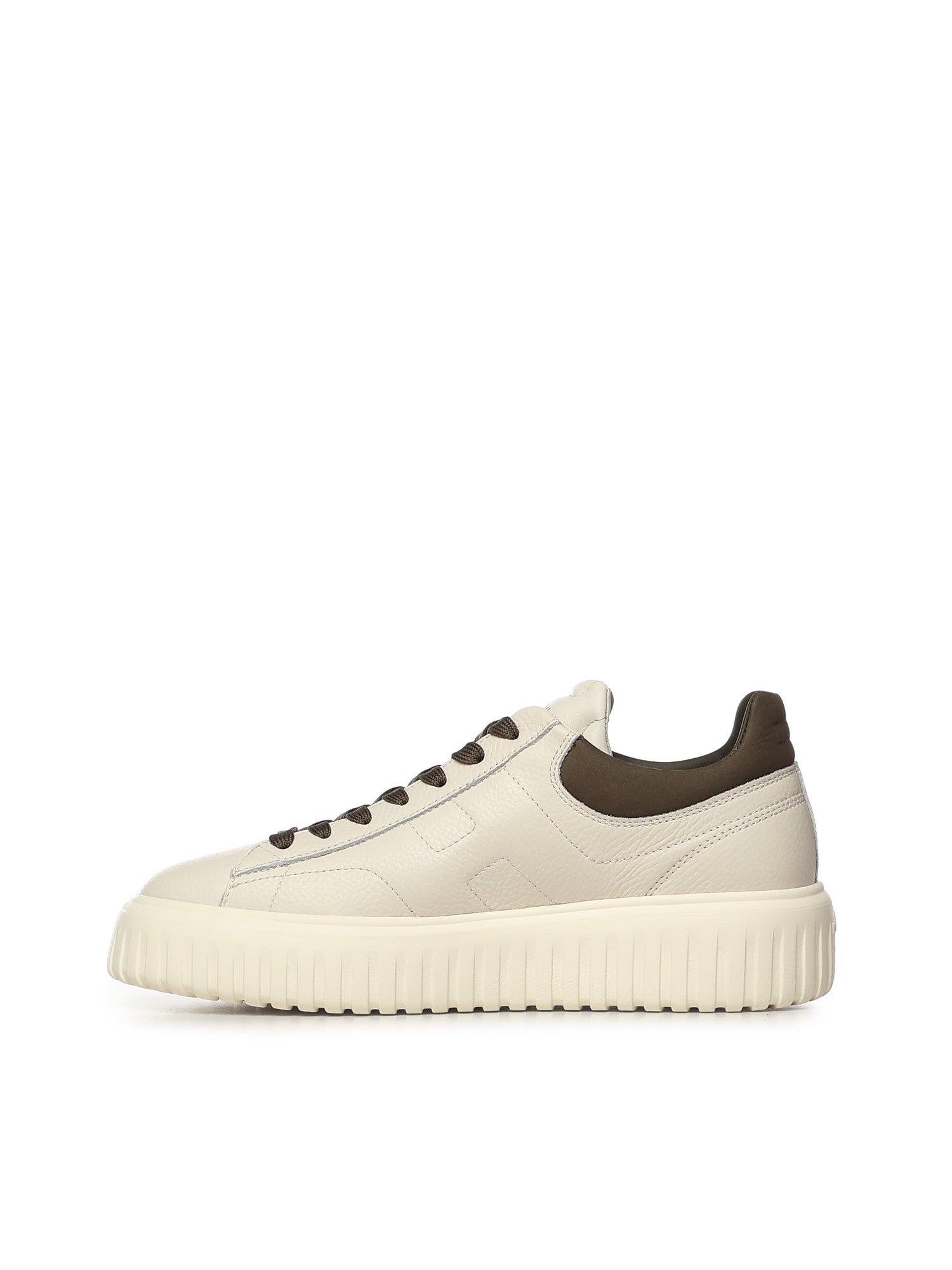 Hogan Sneakers Ivory/brown Nappa Leather