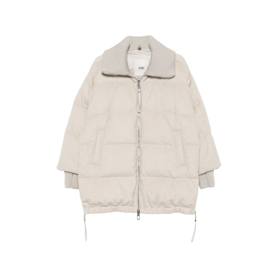 Quilted Puffer Jacket Blanca Beige Neutrals Fabric