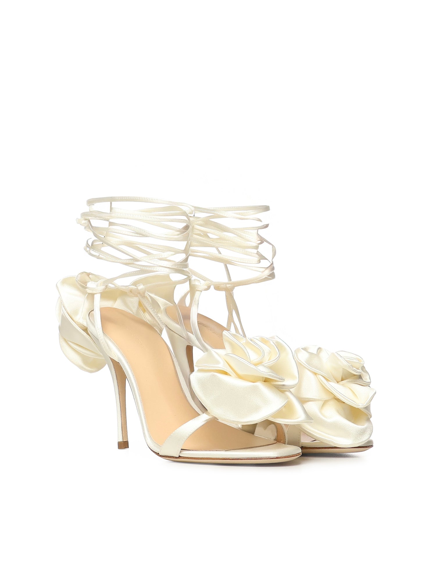 Magda Burtym Sandals White Viscose Silk