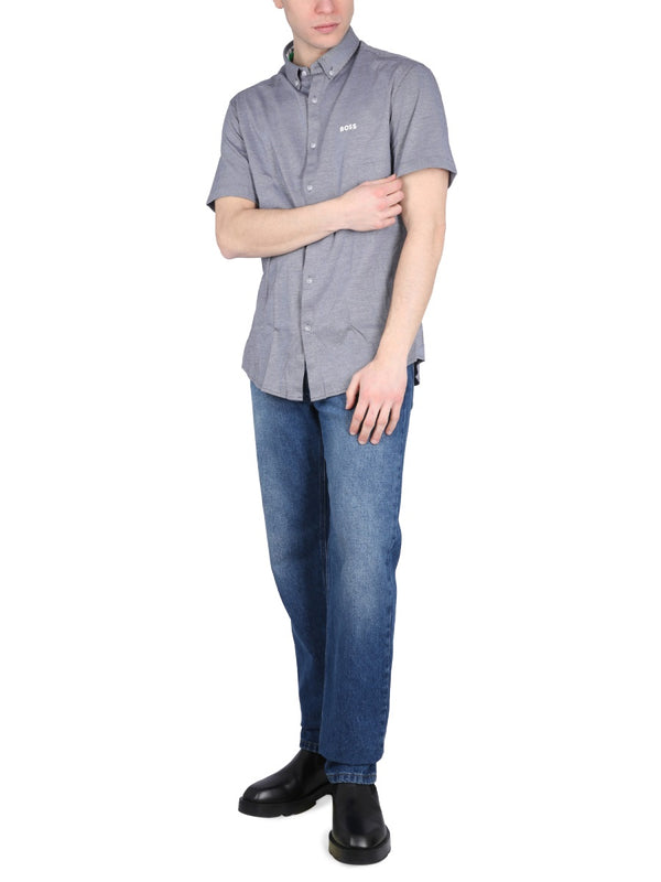 Shirt With Logo Grey Cotton