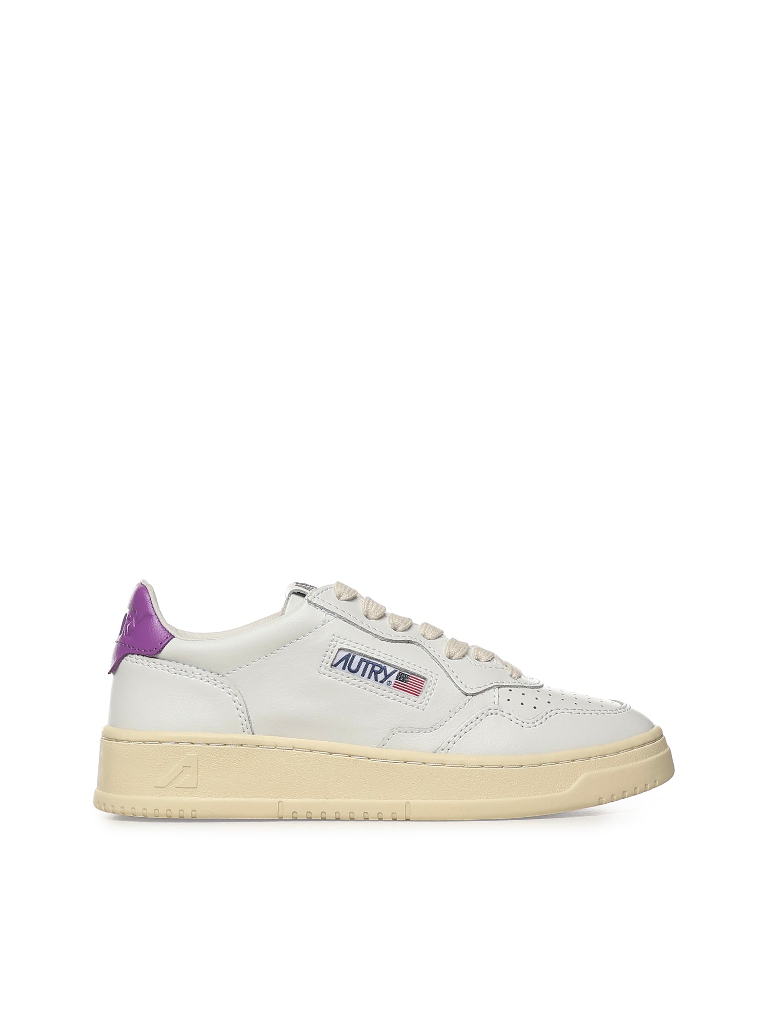 AUTRY Sneakers Wht/dberry Cowskin