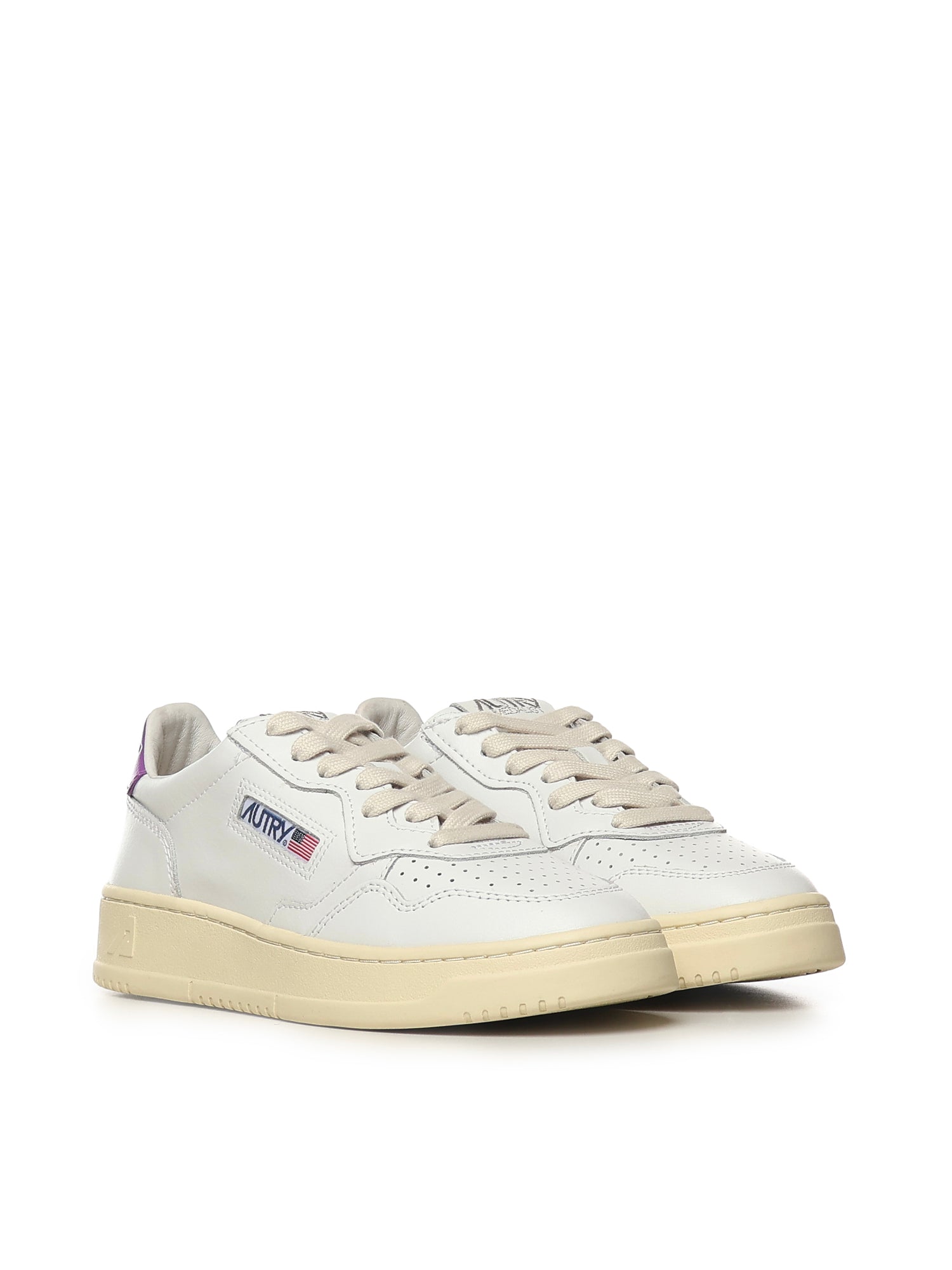 AUTRY Sneakers Wht/dberry Cowskin