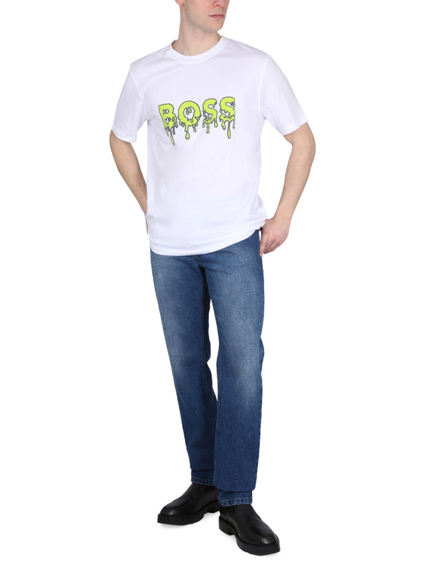 Logo Print T-Shirt White Cotton T-shirts