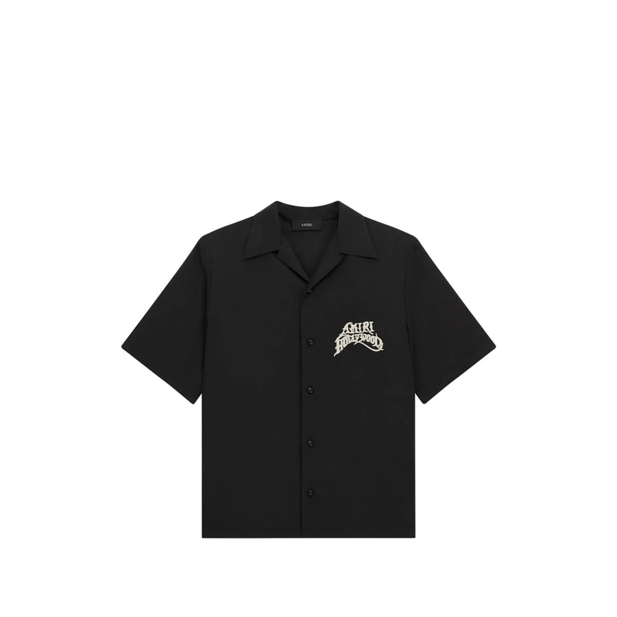 Shirt Graphic Button-Down Black Polyester