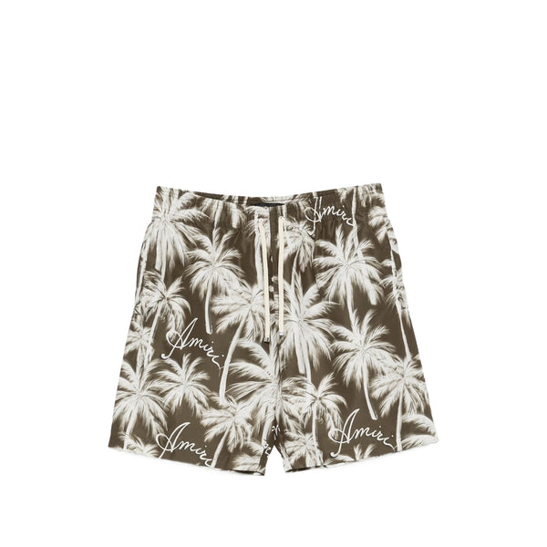 Swim Shorts Green-White Green/white Polyester Beachwear