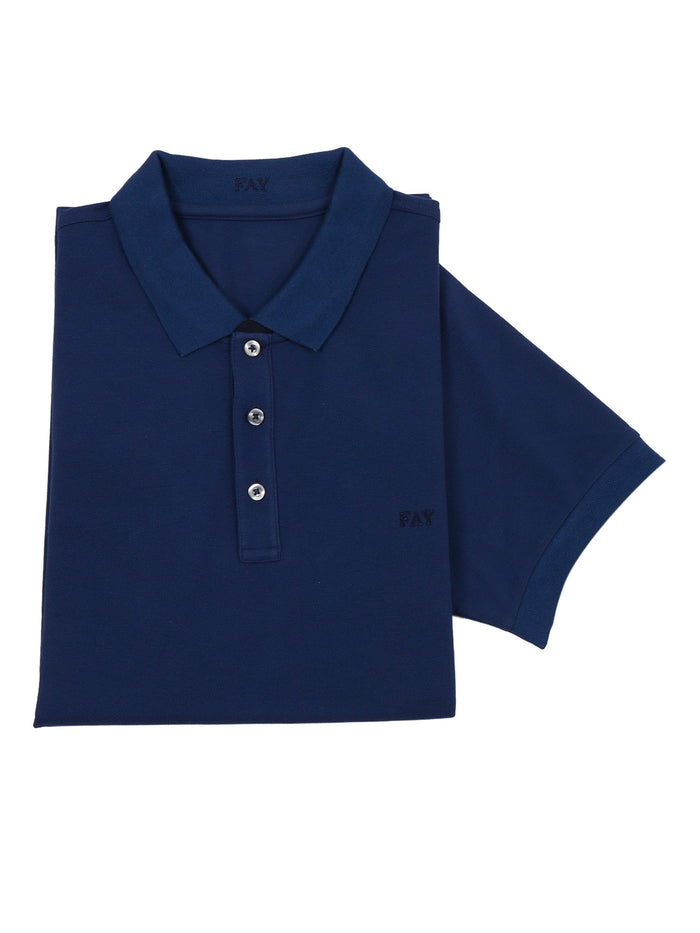 PIQUET POLO Blue Cotton Elastane Shirt