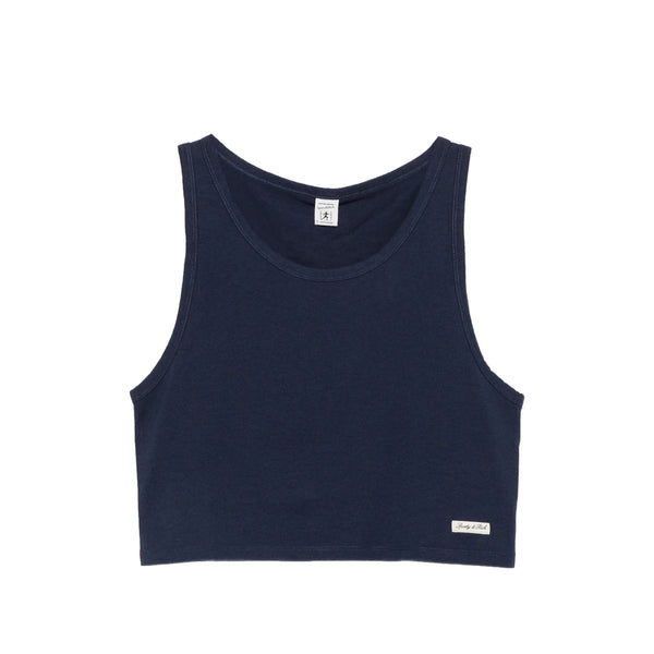 Tank Top Scoop Neck Dark Navy Blue Cotton Vests & Tops